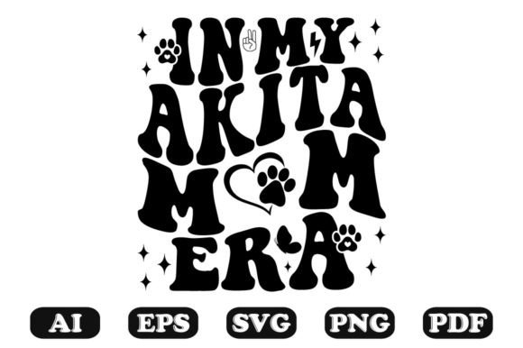 In My Akita Mom Era Wavy Svg T-shirt